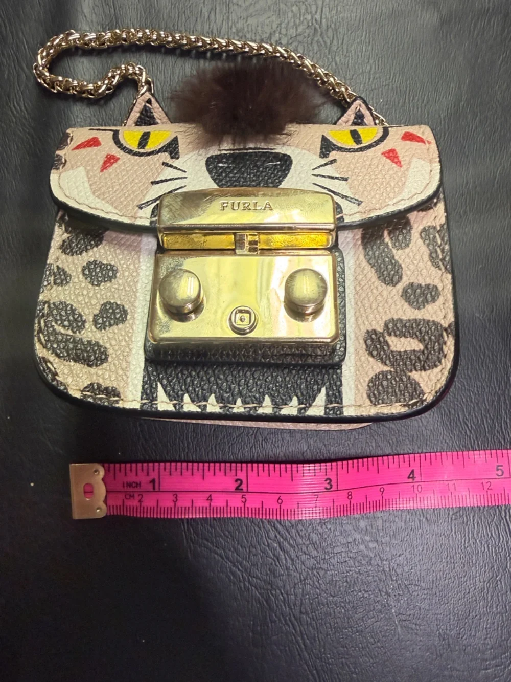 Furla Metropolis Micro Leopard Cat Bag - Limited Edition Animalia Charm - Picture 7 of 8